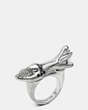 COACH®,ROCKET RING,Plated Brass,Silver,Front View