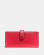 COACH®,SLIM TRIFOLD WALLET,Leather,Black Copper/1941 Red,Front View