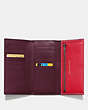 COACH®,SLIM TRIFOLD WALLET,Leather,Black Copper/1941 Red,Inside View,Top View