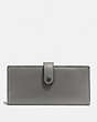 COACH®,SLIM TRIFOLD WALLET,Leather,Black Copper/Heather Grey,Front View