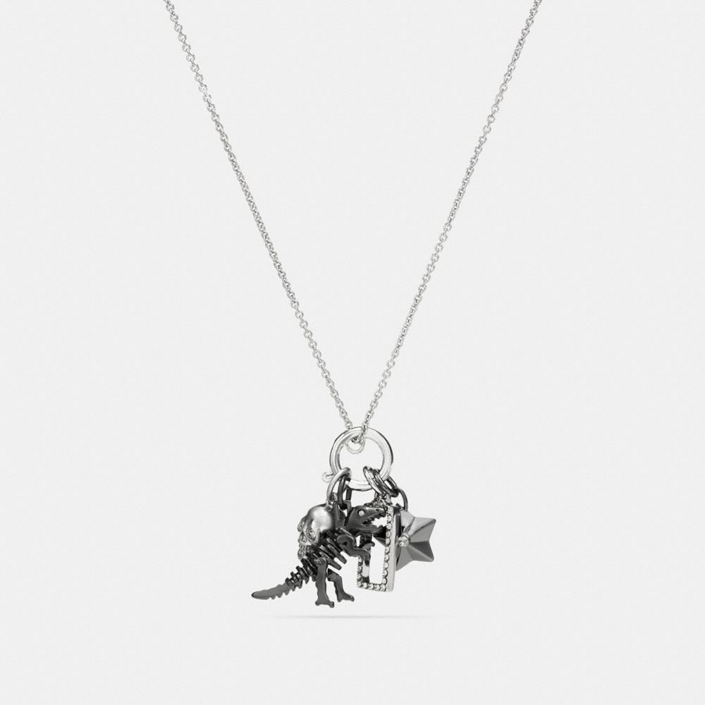 Rexy Skull Charm Set Necklace COACH