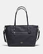 COACH®,BABY TOTE,Nylon,Large,Silver/NAVY,Front View