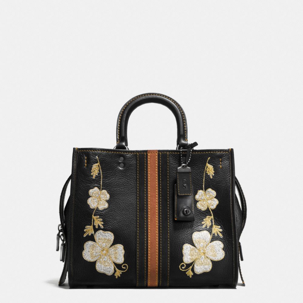 Leather discount embroidered bag