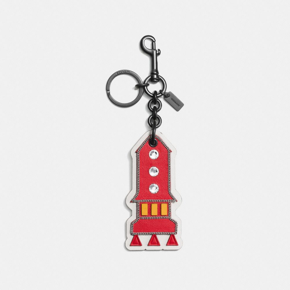 Metal Chain Rocket Patch Bag Charm
