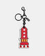 COACH®,METAL CHAIN ROCKET PATCH BAG CHARM,Mixed Material,Black/Multi,Front View