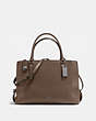 COACH®,BROOKLYN CARRYALL 34,Pebbled Leather,Large,Dark Gunmetal/Fatigue,Front View