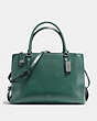 COACH®,BROOKLYN CARRYALL 34,Pebbled Leather,Large,DK/Dark Turquoise Black,Front View