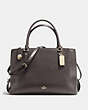 COACH®,BROOKLYN CARRYALL 34,Pebbled Leather,Large,LI/Chestnut Stone,Front View