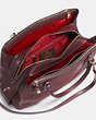 COACH®,BROOKLYN CARRYALL 34,Pebbled Leather,Large,Light Gold/Oxblood,Inside View,Top View