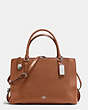 COACH®,BROOKLYN CARRYALL 34,Pebbled Leather,Large,Silver/Saddle,Front View