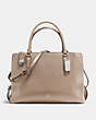 COACH®,BROOKLYN CARRYALL 34,Pebbled Leather,Large,Silver/Stone,Front View