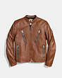 COACH®,LEATHER RACER JACKET,Leather,FAWN,Scale View