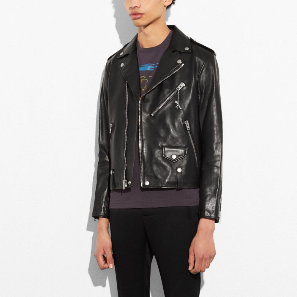 Coach leather sale moto jacket