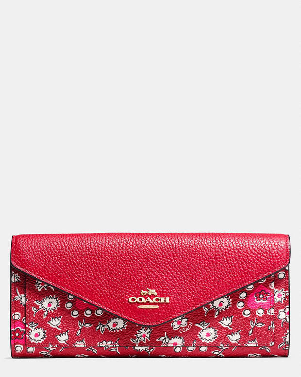 Soft Wallet In Wild Hearts Print Coated Canvas | COACH®