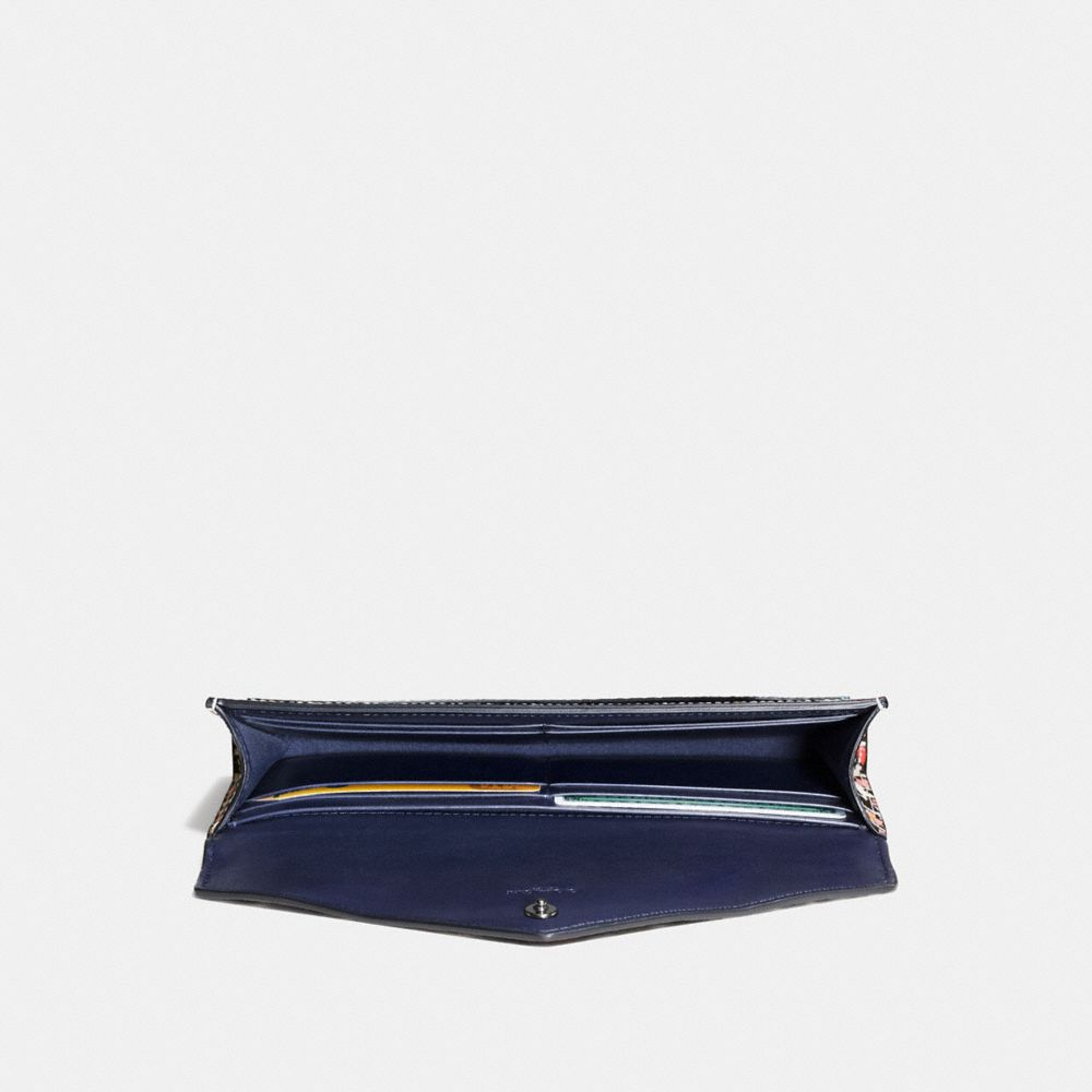 Soft Wallet In Mixed Yankee Floral Print Coated Canvas