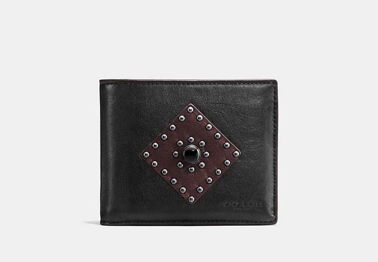 3 In 1 Wallet In Sport Calf Leather With Western Rivets