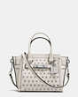 COACH®,COACH SWAGGER 21 IN PEBBLE LEATHER WITH OMBRE RIVETS,Leather,Small,Silver/Chalk,Front View
