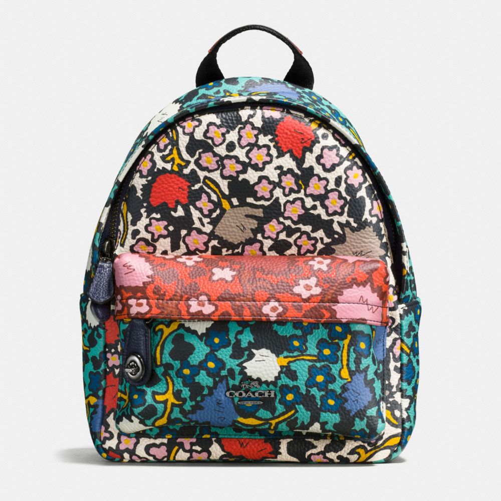 Coach floral mini on sale backpack