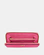 COACH®,ACCORDION ZIP WALLET,Leather,Mini,Brass/Confetti Pink,Inside View,Top View