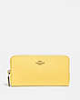 COACH®,ACCORDION ZIP WALLET,Leather,Mini,Brass/Retro Yellow,Front View