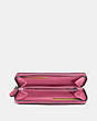 COACH®,ACCORDION ZIP WALLET,Leather,Mini,Gunmetal/Bright Pink,Inside View,Top View