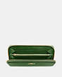 COACH®,ACCORDION ZIP WALLET,Leather,Mini,Gold/Hunter Green,Inside View,Top View