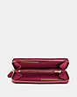 COACH®,ACCORDION ZIP WALLET,Leather,Mini,Gold/Bright Cherry,Inside View,Top View