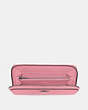 COACH®,ACCORDION ZIP WALLET,Leather,Mini,Gunmetal/True Pink,Inside View,Top View