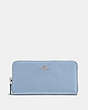 COACH®,ACCORDION ZIP WALLET,Leather,Mini,Silver/Mist,Front View