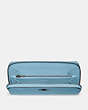 COACH®,ACCORDION ZIP WALLET,Leather,Mini,Pewter/Azure,Inside View,Top View