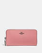 COACH®,ACCORDION ZIP WALLET,Leather,Mini,Pewter/Vintage Pink,Front View