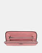 COACH®,ACCORDION ZIP WALLET,Leather,Mini,Pewter/Vintage Pink,Inside View,Top View