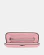 COACH®,ACCORDION ZIP WALLET,Leather,Mini,Pewter/Aurora,Inside View,Top View
