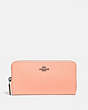 COACH®,ACCORDION ZIP WALLET,Leather,Mini,Pewter/Faded Blush,Front View