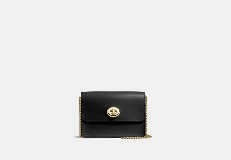 COACH®,BOWERY CROSSBODY,Leather,Light Gold/Black,Front View