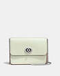 COACH®,BOWERY CROSSBODY,Leather,Silver/PALE GREEN,Front View