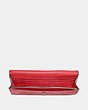 COACH®,SOFT WALLET,pusplitleather,Gunmetal/Washed Red,Inside View,Top View