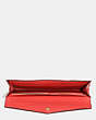 COACH®,SOFT WALLET,pusplitleather,Light Gold/Deep Coral,Inside View,Top View