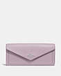 COACH®,SOFT WALLET,pusplitleather,Silver/Ice Purple,Front View