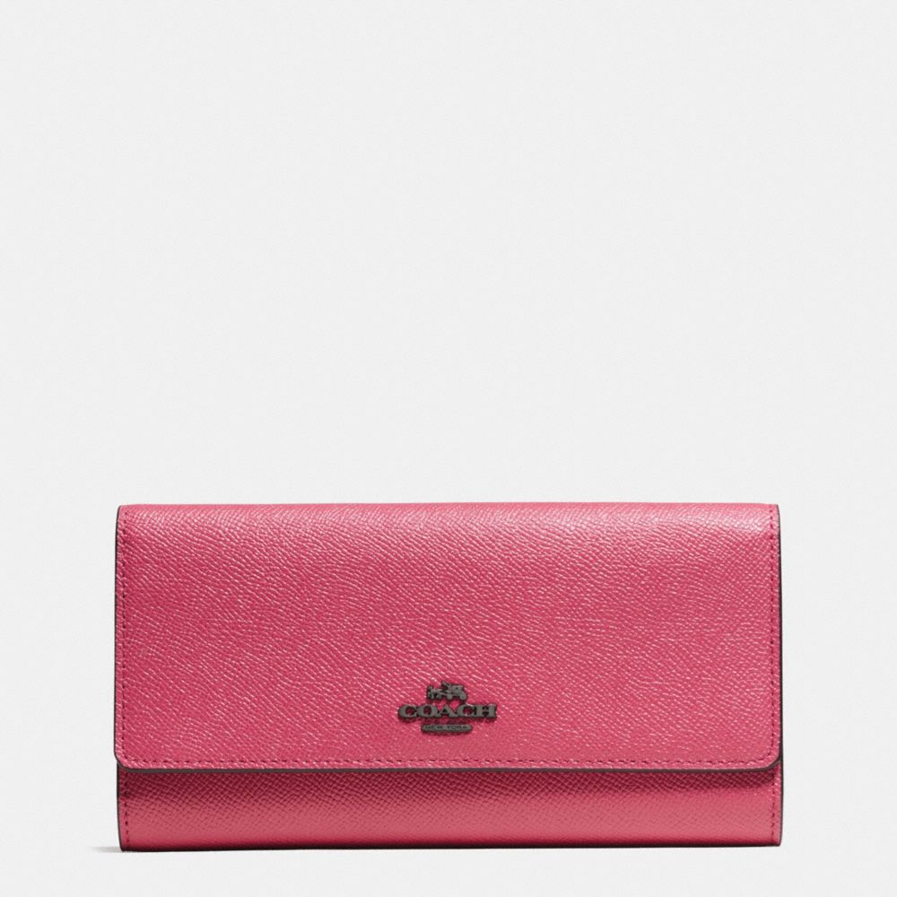 COACH®,Trifold Wallet In Crossgrain Leather,,Front View