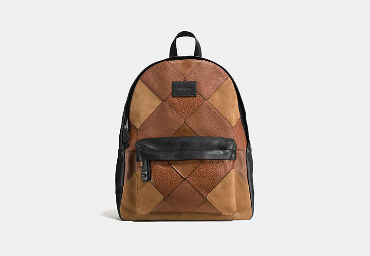 COACH®,CAMPUS BACKPACK,Leather,Large,QB/Dark Saddle Multi,Front View