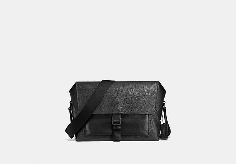 COACH®,MANHATTAN BIKE BAG,Sport calf leather,Large,Black,Front View