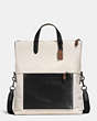 Manhattan Foldover Tote In Mixed Leathers