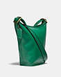 COACH®,DUFFLE 16,Smooth Leather,Medium,Brass/Green,Angle View
