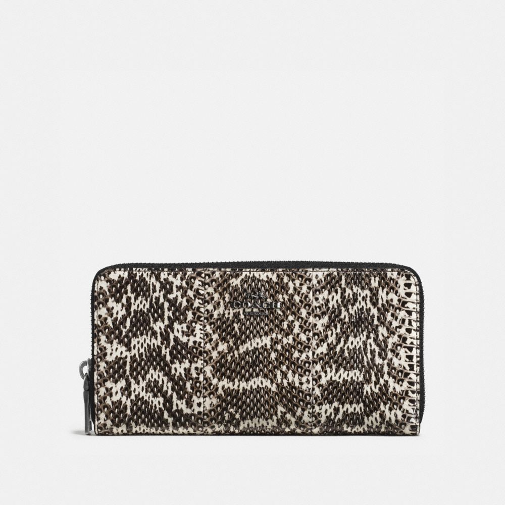 COACH®,Accordion Zip Wallet In Snakeskin,,Front View