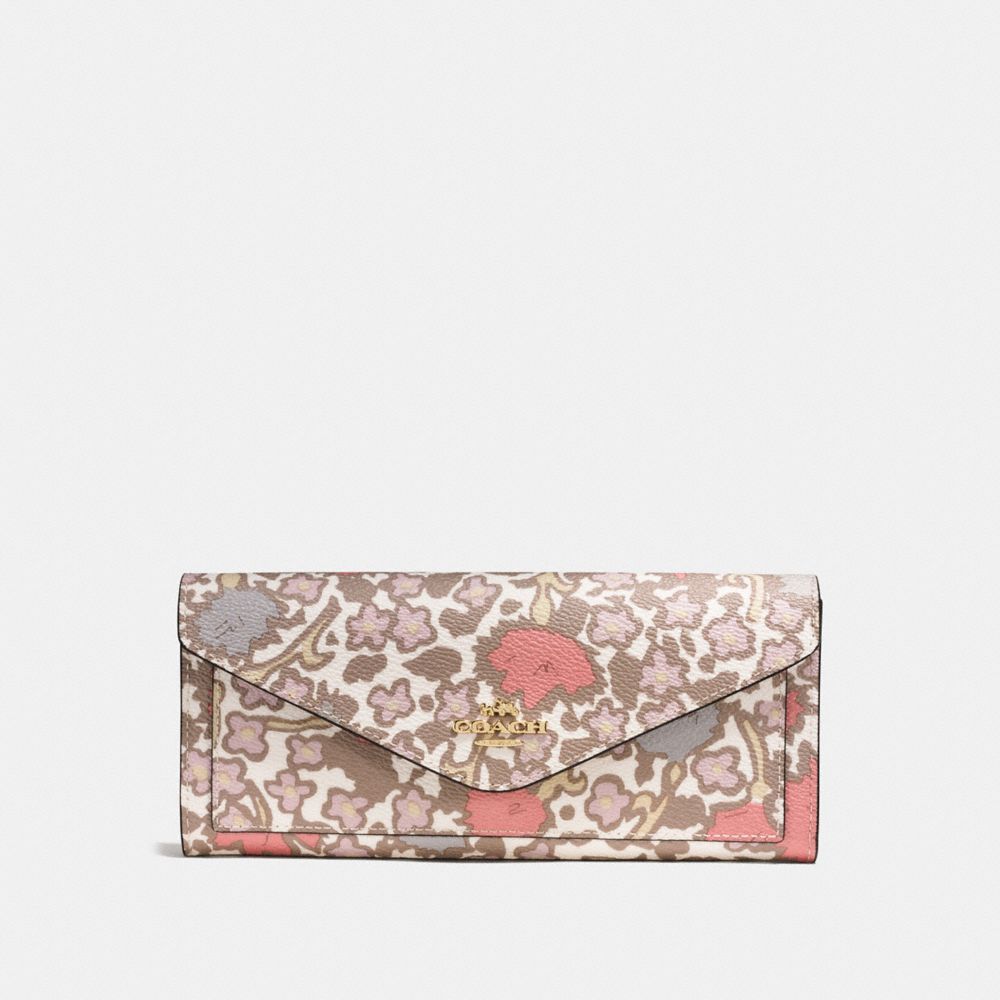 Coach Leather Slim Envelope Wallet Beechwood Yankee Floral hotsell