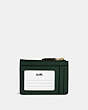 COACH®,MINI SKINNY ID CASE,Coated Canvas,Mini,Brass/Amazon Green,Back View