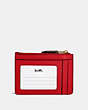 COACH®,MINI SKINNY ID CASE,Coated Canvas,Mini,Brass/Electric Red,Back View