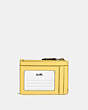 COACH®,MINI SKINNY ID CASE,Coated Canvas,Mini,Brass/Retro Yellow,Back View