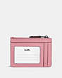 COACH®,MINI SKINNY ID CASE,Coated Canvas,Mini,Gunmetal/True Pink,Back View